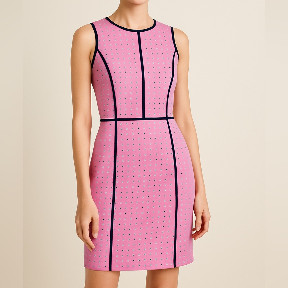 J.Crew Pink Micro Floral Jacquard Dress